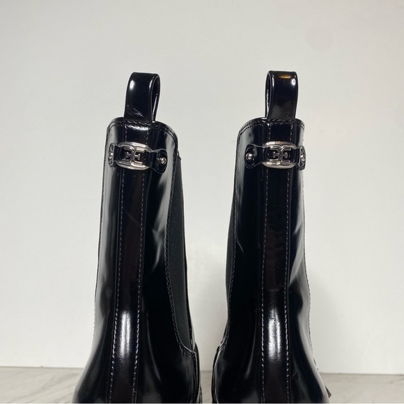 Sam Edelman Suzette Black Patent Chelsea Heeled Bootie 7 1/2 M - Picture 5 of 15
